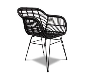 Silla comedor terraza ratán Creta negro