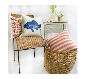 Cojín 45x45 cm Frenchlines red 2 crudo