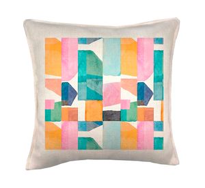 Cojín 45x45 cm Pastel block crudo
