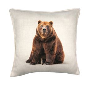Cojín 45x45 cm Oso pardo crudo