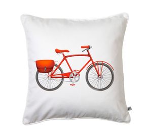 Cojín 45x45 cm Bici roja blanco