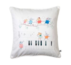 Cojín 45x45 cm Músicos blanco
