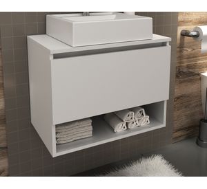 Mueble vanitorio aéreo 43.9 cm BN blanco