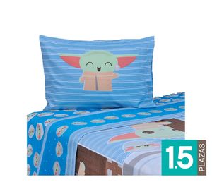 Juego sábanas 1.5 plazas microfibra Mandalorian diseño