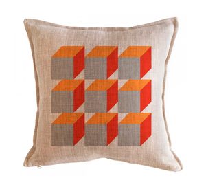 Cojín 45x45 cm Victoria cubos arena