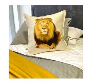 Cojín 45x45 cm León crudo
