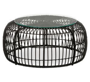 Mesa de centro terraza ratán Creta negro
