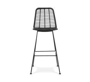 Taburete terraza ratan Creta Negro
