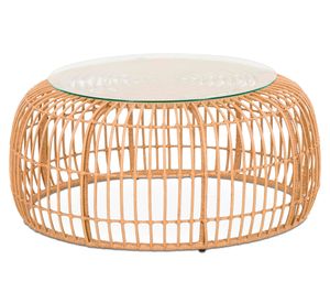 Mesa de centro terraza ratán Creta natural