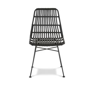 Silla comedor terraza ratan Creta negro