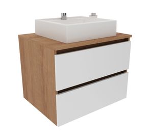Mueble vanitorio aéreo 45 cm BN almendra/blanco