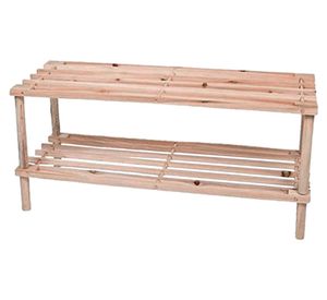 Zapatero organizador 2 Niveles Rectangular Café Claro 63x26x3 cm