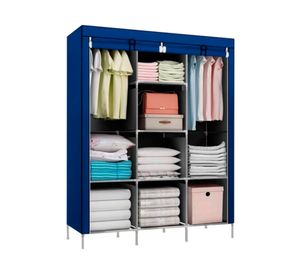 Clóset organizador 3 cuerpos azul 130x45x175 cm