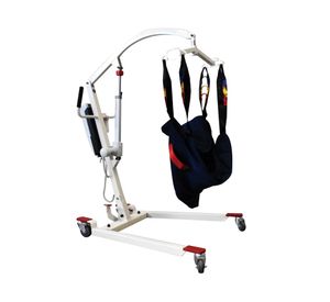 Grúa eléctrica traslado pacientes blanco/azul