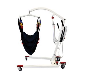 Grúa eléctrica traslado pacientes blanco/azul