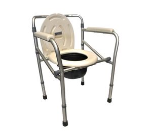 Baño portátil aluminio ruedas gris/blanco