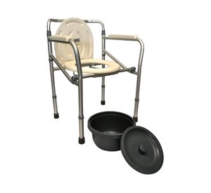 Baño portátil aluminio ruedas gris/blanco