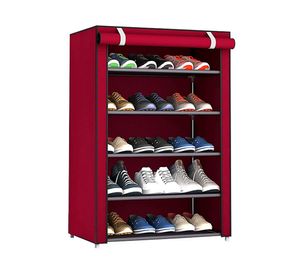 Zapatero organizador 5 Niveles Hogar Red Wine 25x58x5 cm