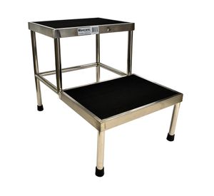 Escabel dos peldaños acero gris