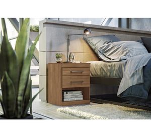 Velador 2 cajones Start café claro