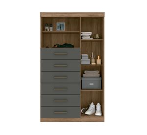 Cómoda 1 puerta 6 cajones Maraba café gris