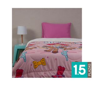 Plumón microfibra sherpa Cow Girl diseño 1.5 plazas