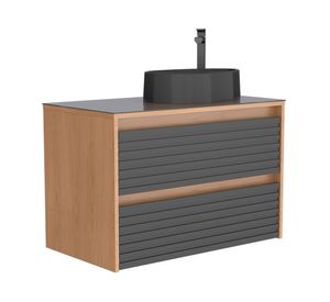 Mueble vanitorio 81 cm Osaka negro/café