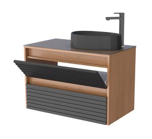 Mueble vanitorio 81 cm Osaka negro/café