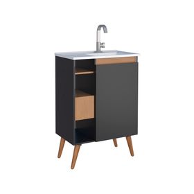 Mueble vanitorio 63 cm Lotus negro/café