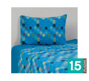 Juego sábanas 1.5 plazas microfibra Iconos diseño