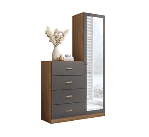 Cómoda 1 puerta 4 cajones Estilo beige