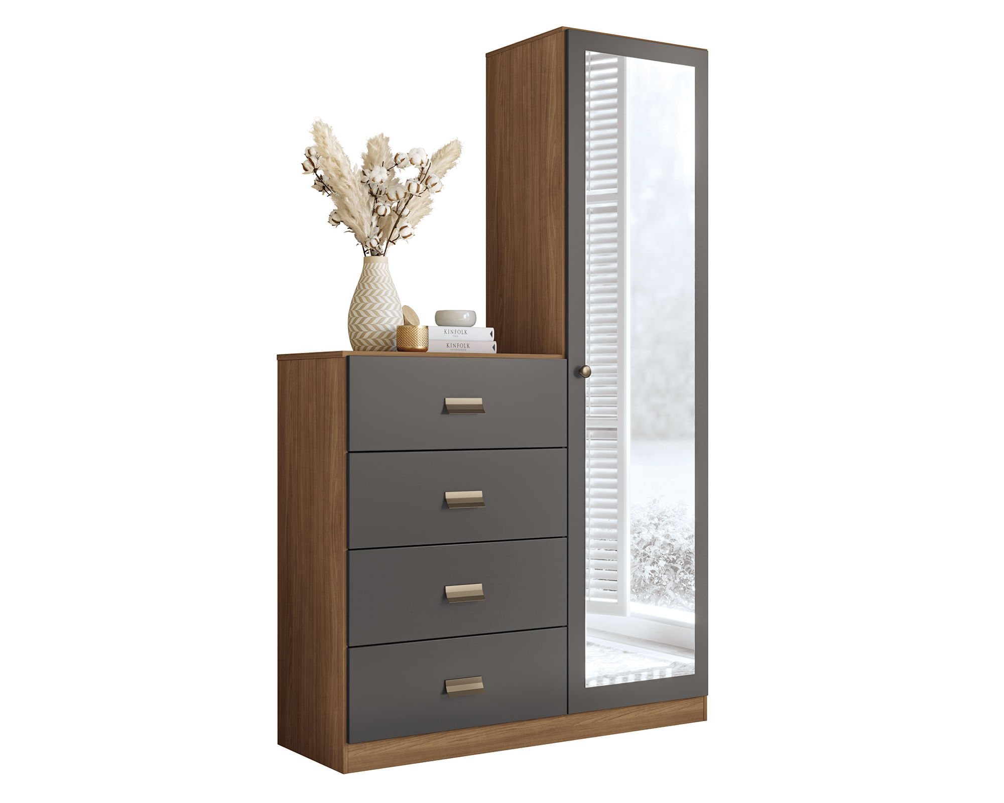 Onessta Cómoda 1 puerta 4 cajones Estilo beige