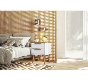 Velador 2 cajones Conect café claro