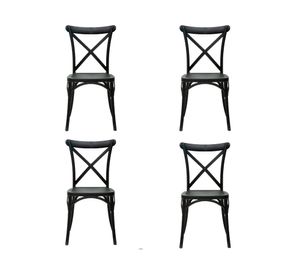 Silla diseño retro negra 4 unidades