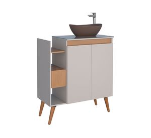 Mueble vanitorio 80 cm Lotus beige/café