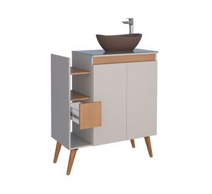Mueble vanitorio 80 cm Lotus beige/café