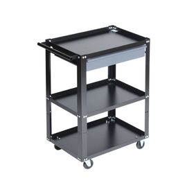 Carro porta herramientas con cajón negro/gris