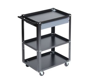 Carro porta herramientas con cajón negro/gris