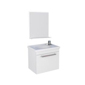 Mueble vanitorio 47 cm + espejo Ágata blanco