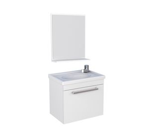 Mueble vanitorio 47 cm + espejo Ágata blanco