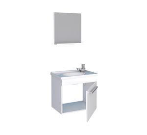 Mueble vanitorio 47 cm + espejo Ágata blanco