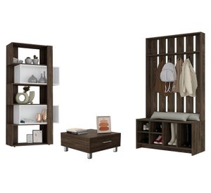 Mesa centro + recibidor + bar esquinero Beijing coñac