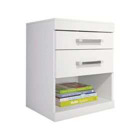 Velador 2 cajones Start blanco