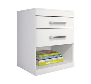 Velador 2 cajones Start blanco