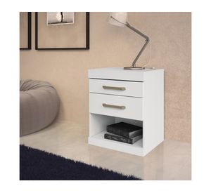 Velador 2 cajones Start blanco