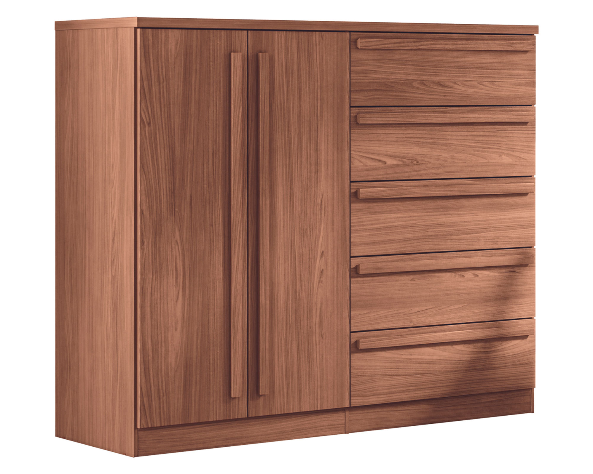 Onessta Cómoda Málaga jatoba 5 cajones 2 puertas