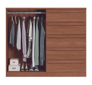 Cómoda Málaga jatoba 5 cajones 2 puertas