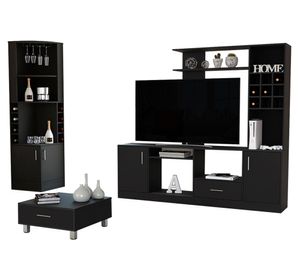 Mesa centro + centro ent. bar + bar esquinero Beijing wengue