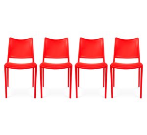 Pack 4 sillas plástico Todi rojo