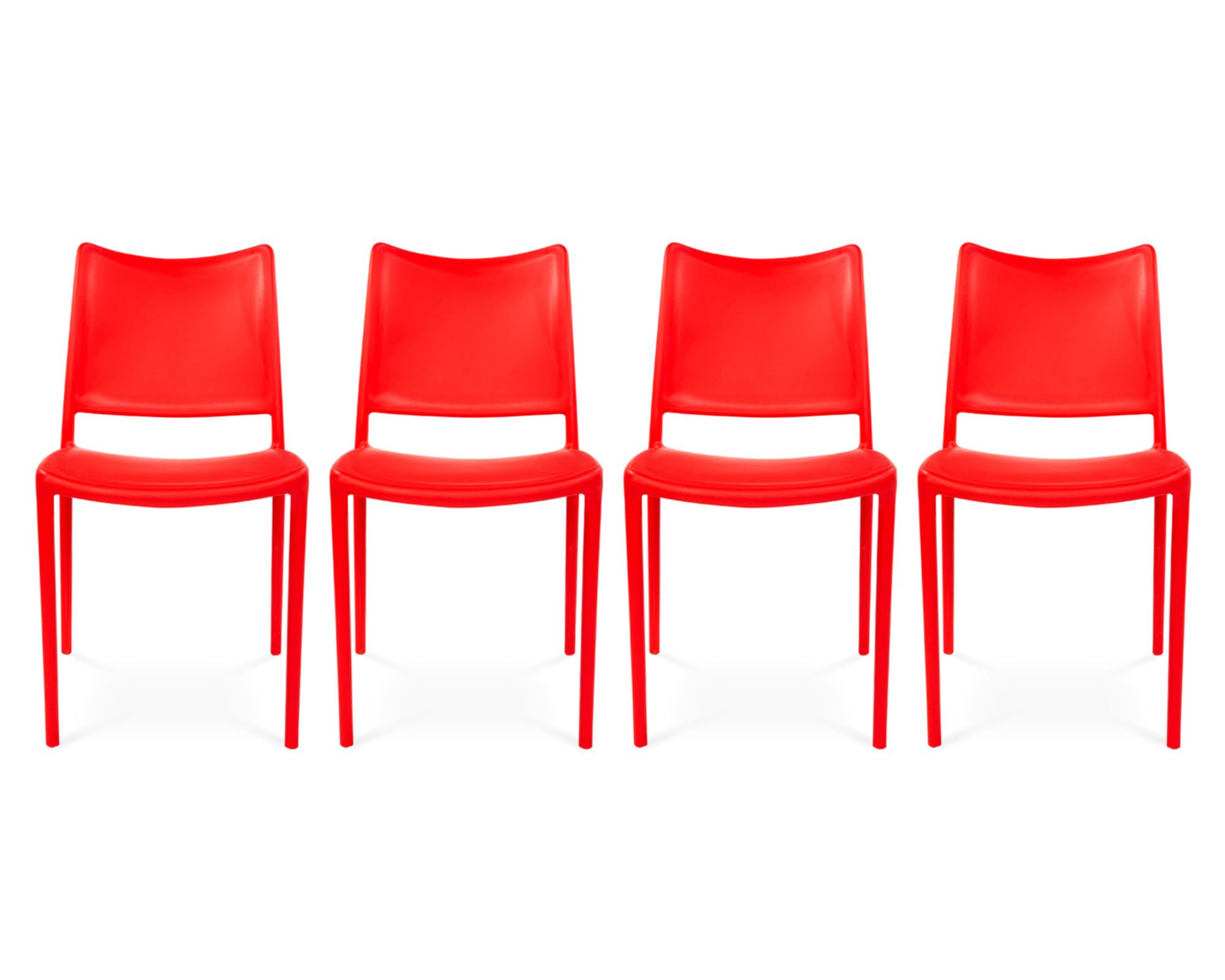 Form Design Pack 4 sillas plástico Todi rojo